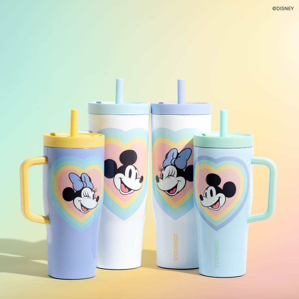 Mickey & Minnie Mouse Retro Rainbow Leakproof Cruiser - Morning Refill I1 - 22oz / Minnie Mouse - Retro Rainbow